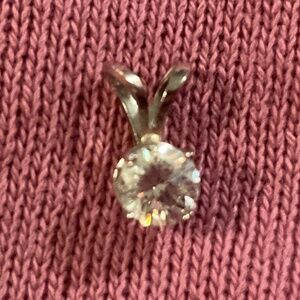 Cubic zirconia solitaire pendant